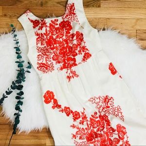 j.crew | salmon & cream floral embroidered dress